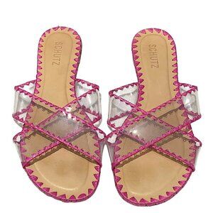 Schutz Pink Aya Sandals Size 11